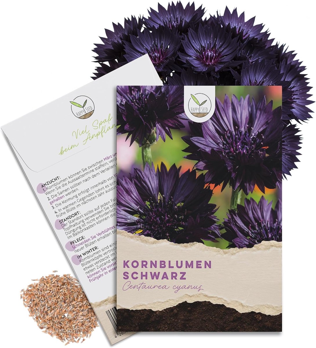 Korenbloemzaden - 1000 korrels - Zwart - Prachtige bloemen voor een kleurrijke weide - ShopVlot