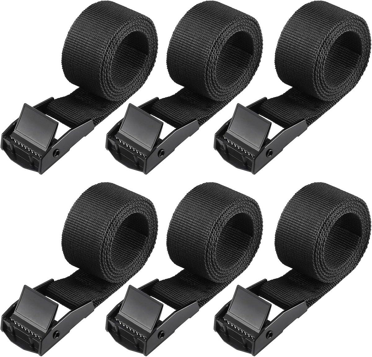 SnelShoppen - 6 Stuks Ratchet Straps, Stevige Lashing Straps met Cam Buckle, Roestvrije Bevestigingsbanden voor Motorfietsen, Fietsen, Bagage, Pakkett