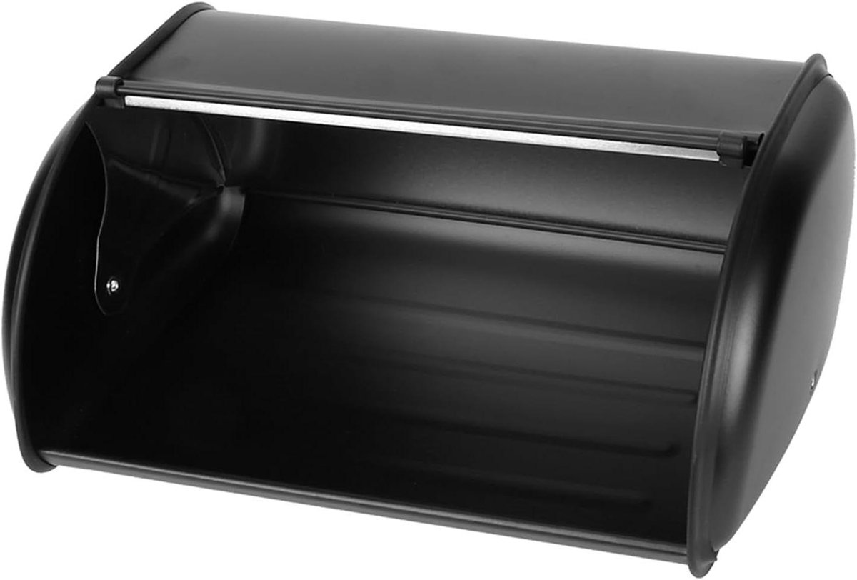 Roestvrijstalen Broodtrommel - Broodkist Keukenopslag - Brood Vers Houden - Grote Capaciteit - 37 x 25 x 16 cm - Zwart
