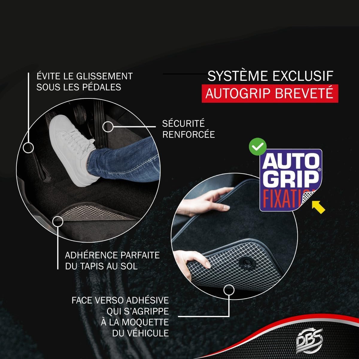 SnelShoppen - DBS 1763732 auto matten op maat - 3-delige set - anti-slip - zwarte naaldvilt 900 gr/m² - velours product - Peugeot 3008 (2009-2016)