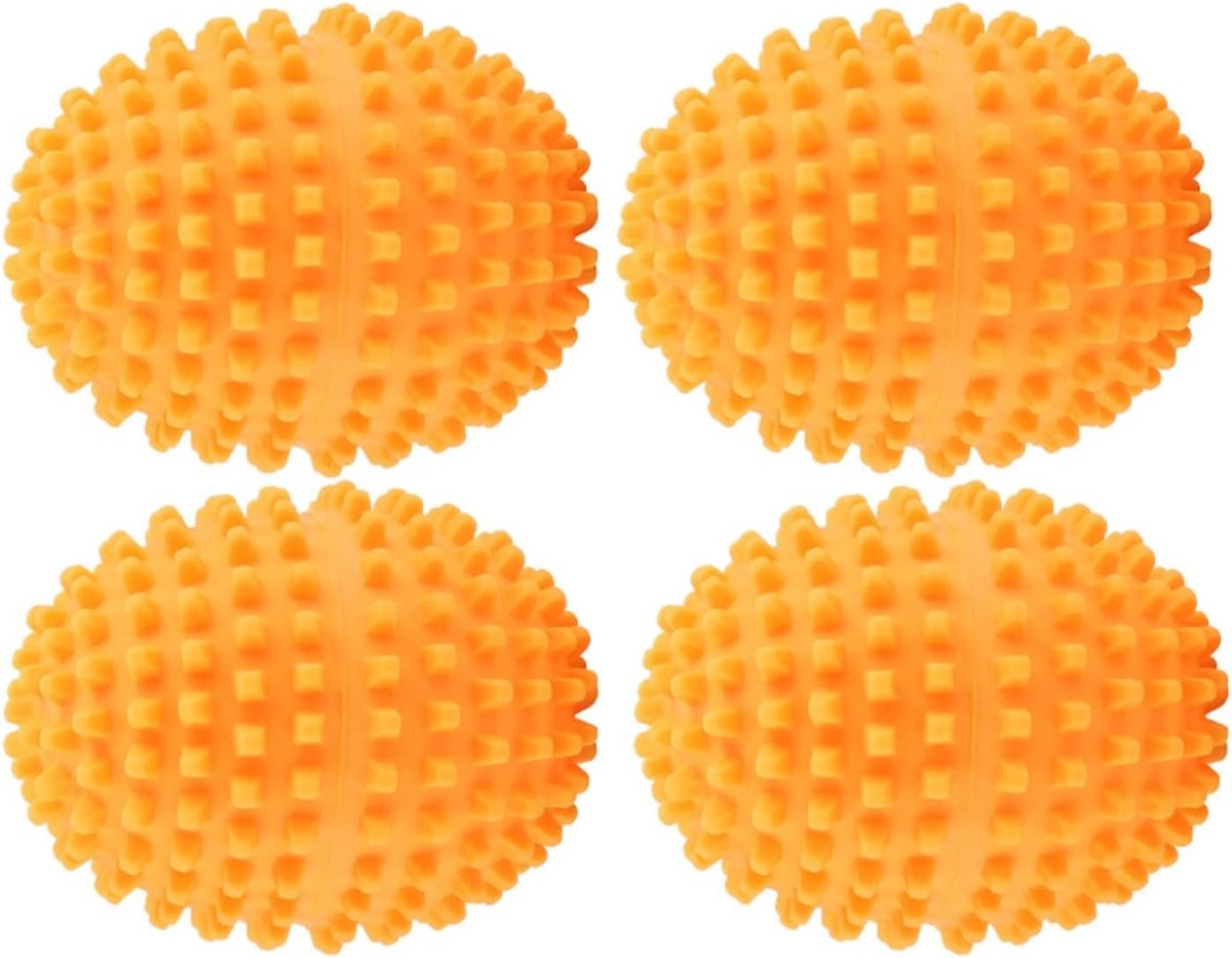 SnelShoppen - VOBOR Droogballen 4 Stuks Set Oranje Herbruikbare Droogballen voor Wassen en Droogmachine, Milieuvriendelijk, Vermindert Pluis en Kreuke