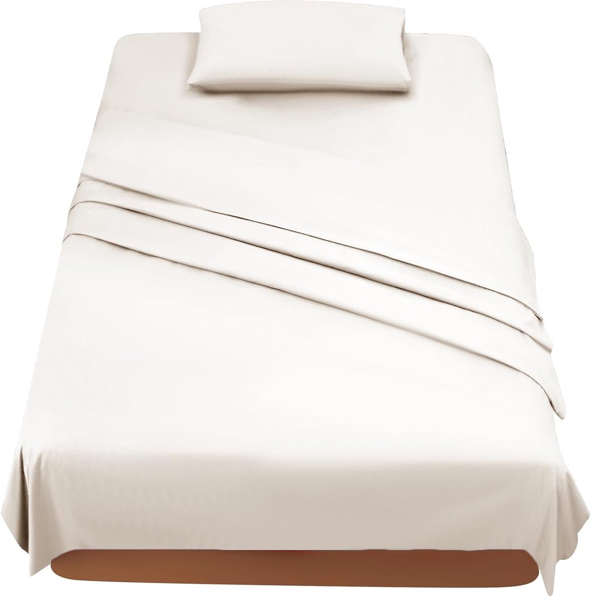 SnelShoppen - Bedlinnen Set voor 120cm Bedden - 3-delige Set inclusief Hoeslaken en Kussensloop - Microvezel Beige - Perfecte Pasvorm voor Matras 20-3