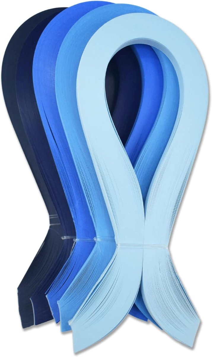 Blauwe Quilling papieren strips voor knutselwerk - 500 Quilling Strips 3 mm 30 cm lengte - Papier Quilling voor het decoreren van kaarten, geschenkzakken, fotolijsten en scrapbooking