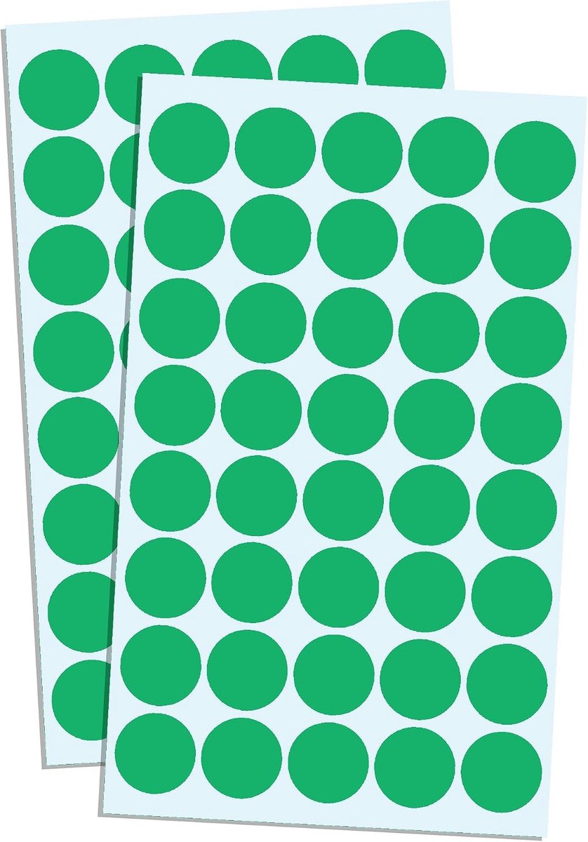 8000 Stuks - 20mm Ronde Stickers Gekleurde Stippenstickers Puntstickers Zelfklevende Etiketten - Groen