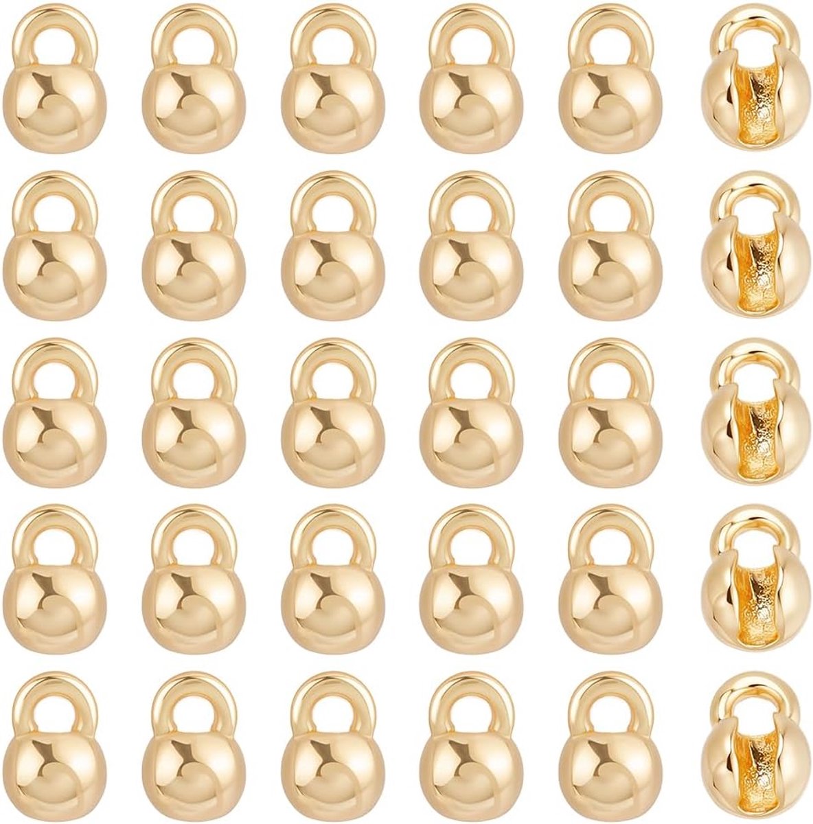 40pcs perlen tips knoopbedekken 18k goud koper calotte eind kappen kleine klemshell open perlen tips bevindingen voor juwelieren maak DIY ambachtelijke voorzieningen