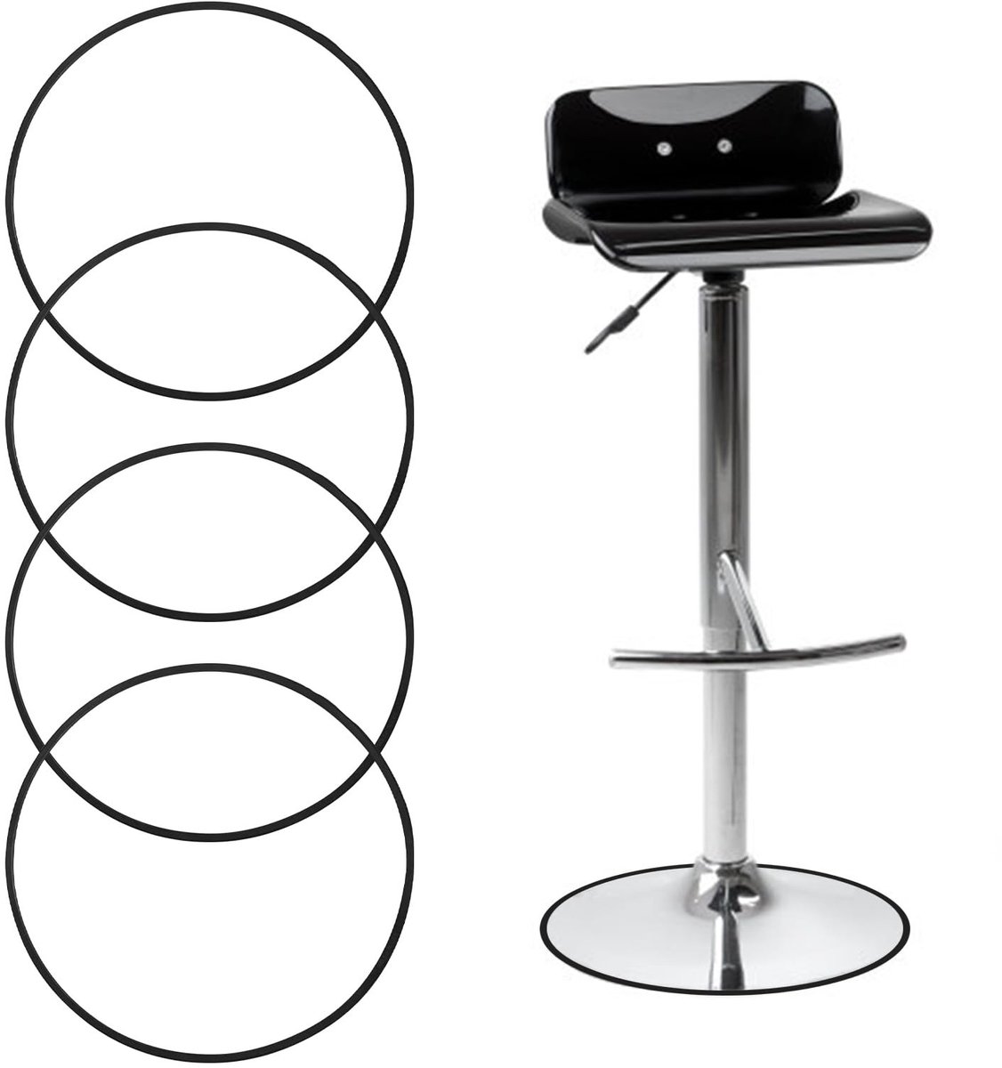 Omgoods - 4 Stuks Barkruk Beenbeschermingsringen - Antislip Bodem Pads voor Ronde Basis