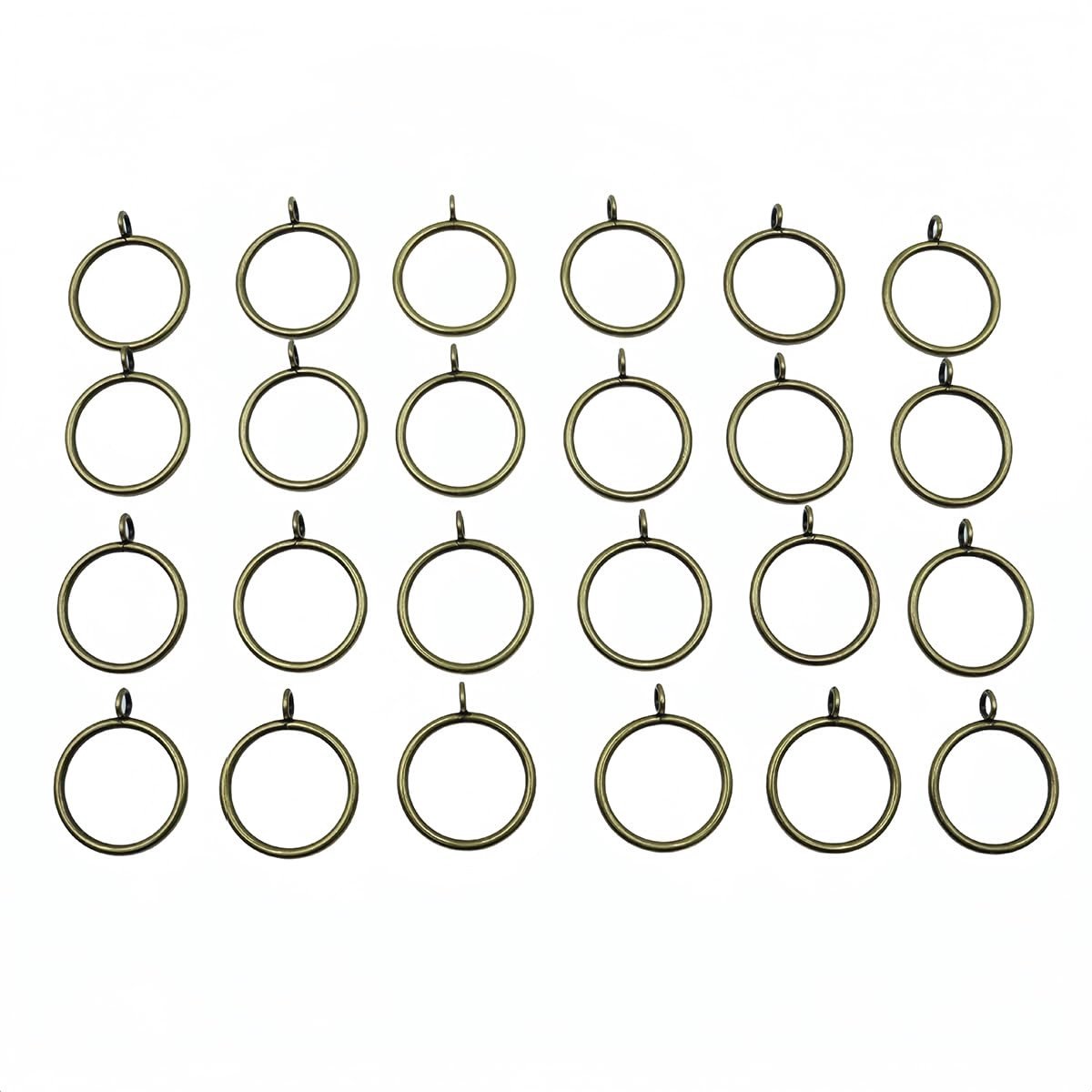 Omgoods - 24 Stuks Antieke Bronzen Gordijnringen met Oogjes 38mm voor Gordijnroeden