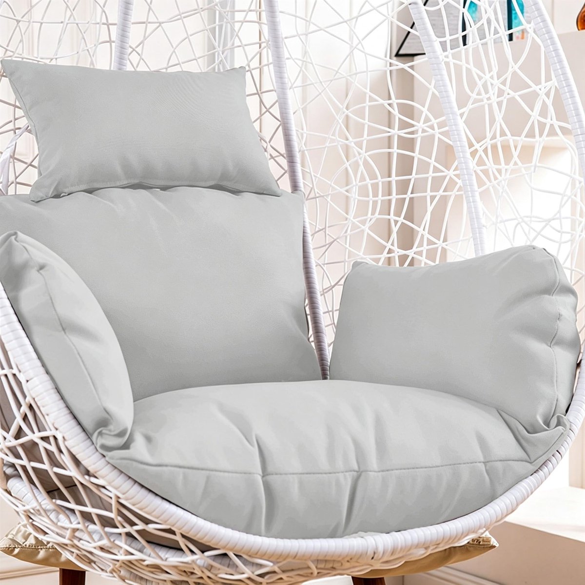 Omgoods - Hangstoelkussen met Hoofdsteun - Wasbare en Extra Dikke Zacht Kussen voor Schommelmanden