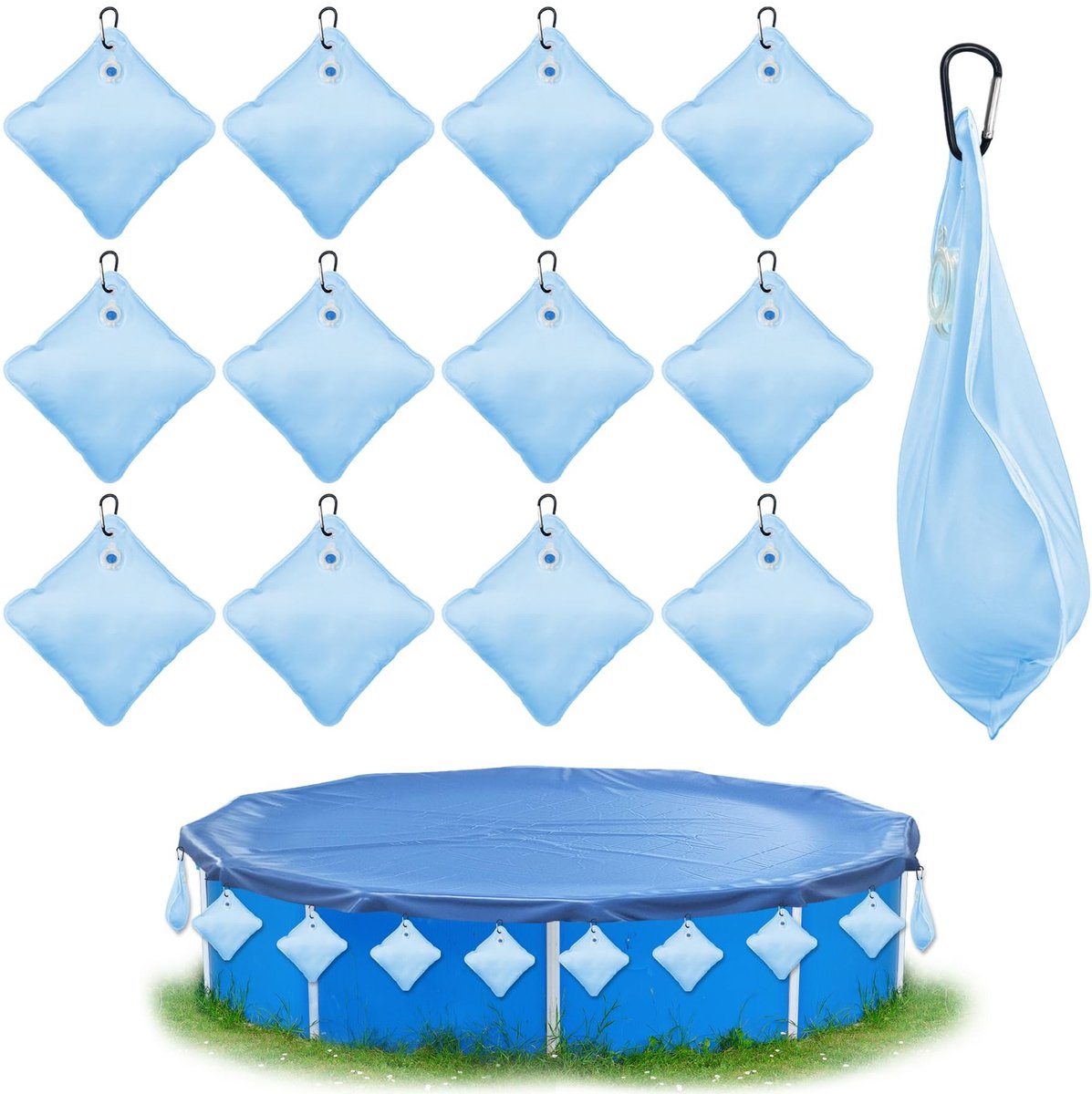 Omgoods - Pool Cover Weights - 12 Stuks, Voor Pool Covers en Wandzakken