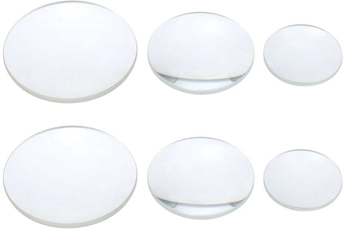 Omgoods - Concave Lens Set - 6 Stuks Glas Vergrootglas voor Optische Experimenten