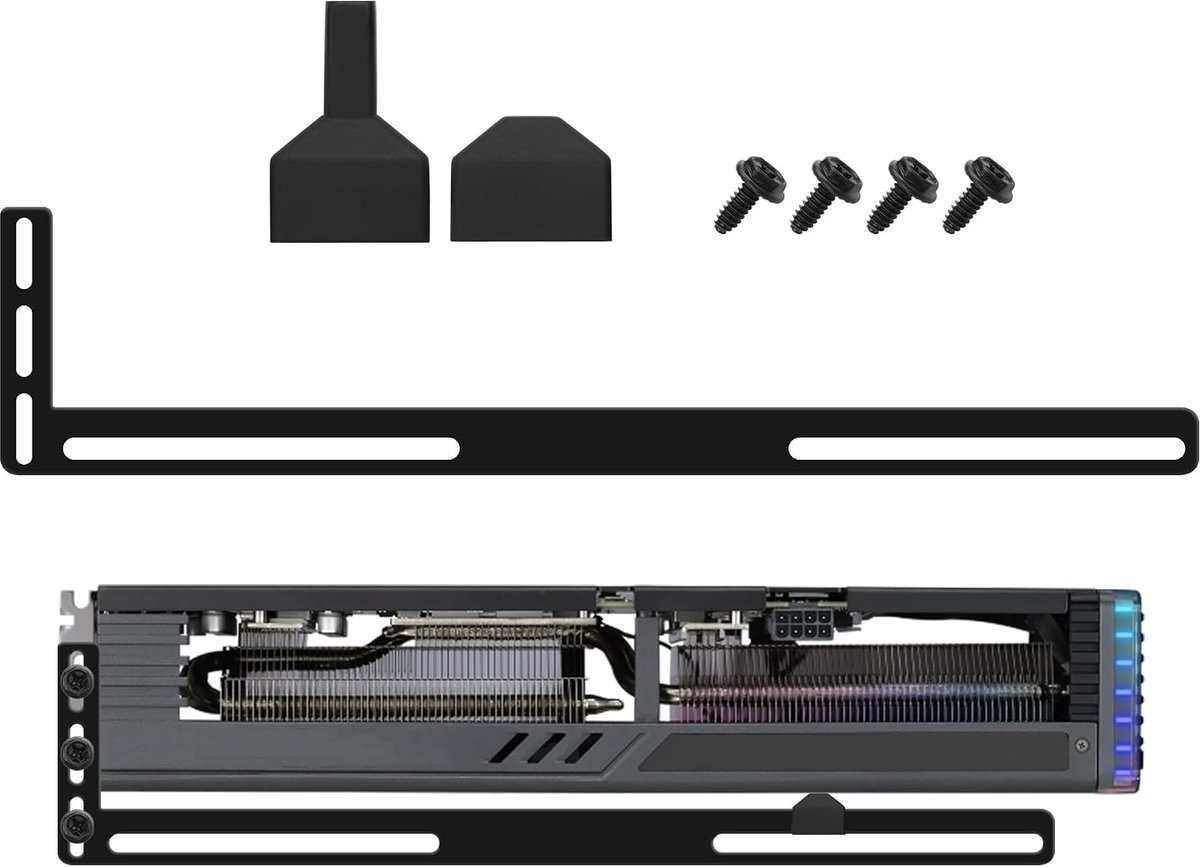 GPU-ondersteuningsbeugel, grafische kaart GPU-brace ondersteuning videokaart sag houder, enkele of dubbele sleufkaarten (zwart)