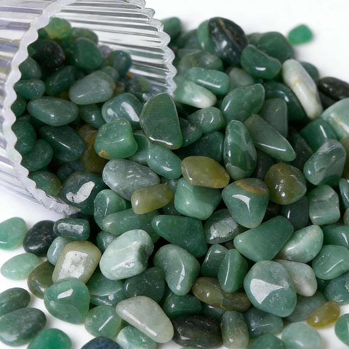 edelstenen, 400 g, trommelstenen, kleine edelstenen, sierstenen voor decoratie voor aquaria, bloempotten, sieraden maken en woondecoratie (groen)