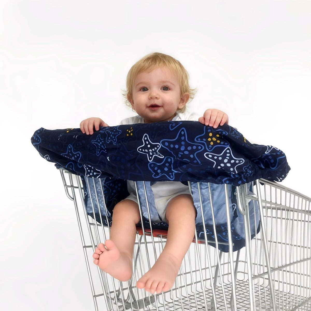 Omgoods - Baby Supermarkt Winkelwagen Bescherming Stoel Hoes met Schattige Zeesterren
