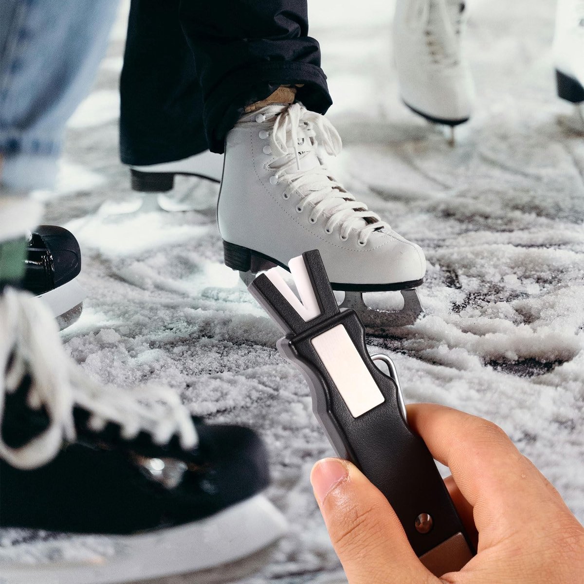Omgoods - 3-in-1 Skate Sharpener - Professionele Multifunctionele Slijper voor Schaatsen