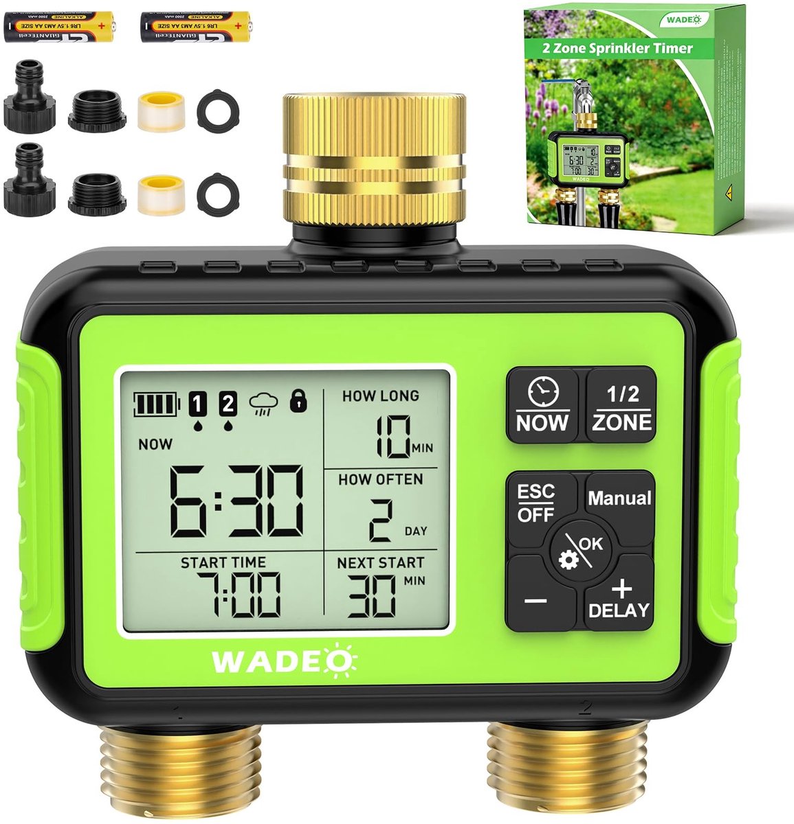 Omgoods - Slimme Water Timer - Programmeerbare Sprayer Timer met Grote Display en Regenvertraging