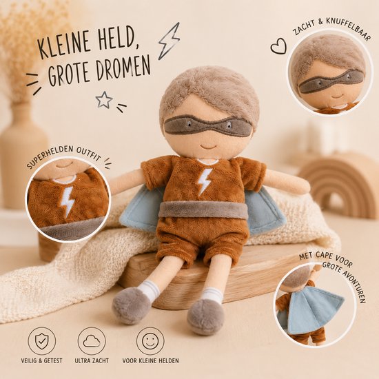 Blijeitje Prinsje - Kraamcadeau & Babyshower Cadeau - Baby Cadeauset met Knuffel - 100% Katoen - 0-3 Maanden — afbeelding 5