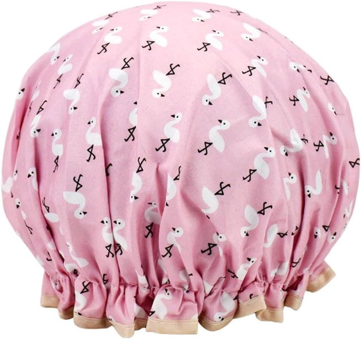 Douchemuts - Douche kap - Flamingo's - Haar drooghouden - Shower Cap - Dikke stof - Waterdicht - Vrolijke print - Jonyx