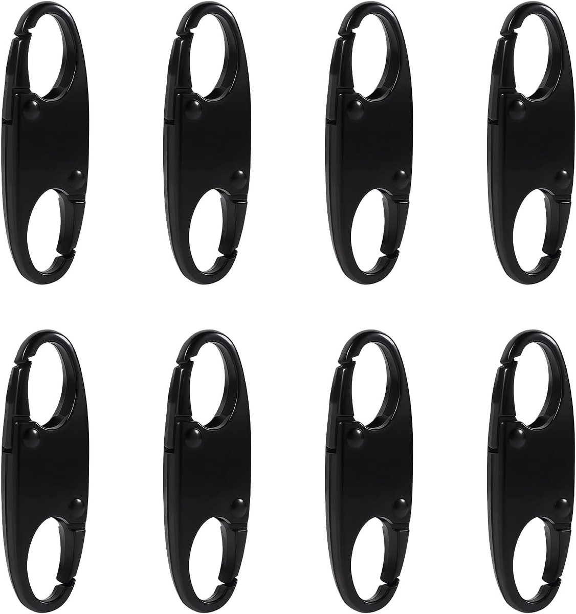Set van 8 kleine S-vormige ritsclips | Dubbelzijdige, diefstalwerende mini-karabijnhaak voor rugzakken en ritsen – Ideaal voor kamperen, vissen, reizen en buitensporten
