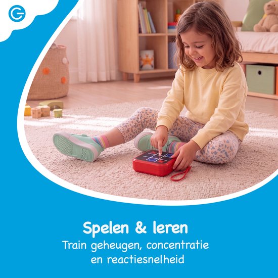 Silvergear Boter Kaas en Eieren Spel 3-in-1 - Whack A Mole - Tic Tac Toe - Geheugenspel - Reisspelletjes Kinderen - Educatief Speelgoed - Reisspellen - Cadeau voor Jongens en Meisjes - Vakantie Vliegtuig / Auto - Reizen - 6, 7, 8, 9+ Jaar - Rood