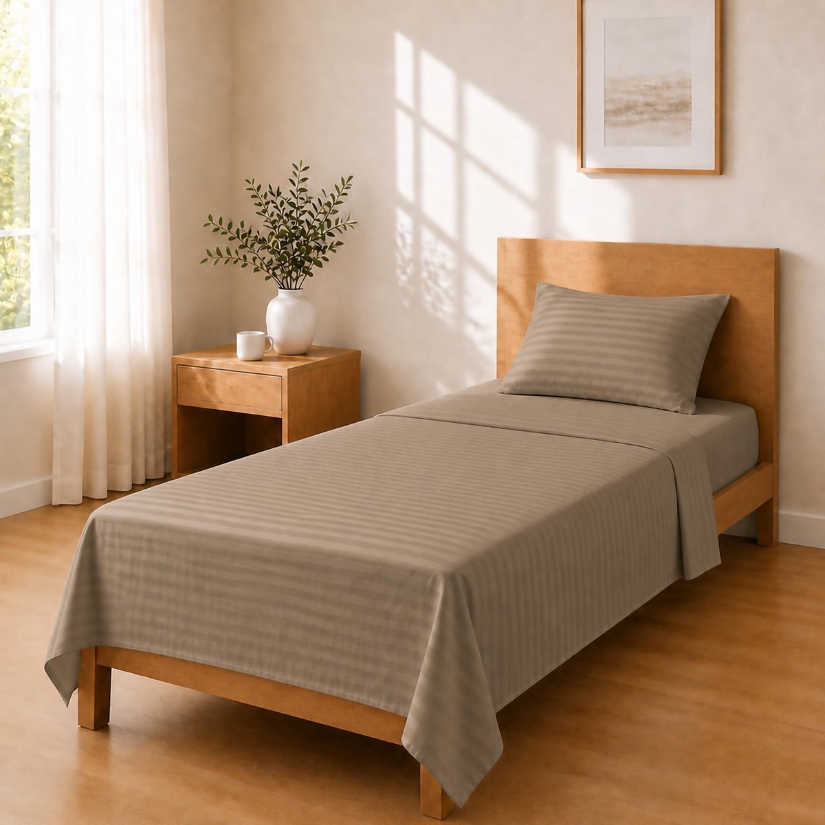 Omgoods - Microvezel Lakenset 150x240 / 90x200+25 / 50x80 - Taupe