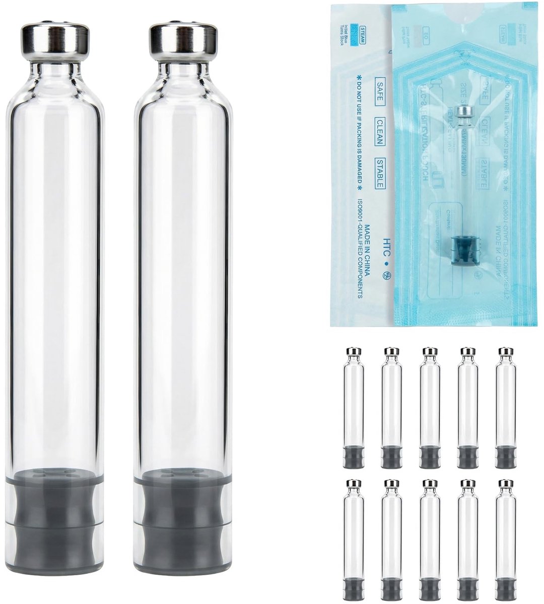 Omgoods - 10 Steriele Lege Pen Cartridges van 2 ml - Medisch Borosilicaat Glas met Rubberen Stopper