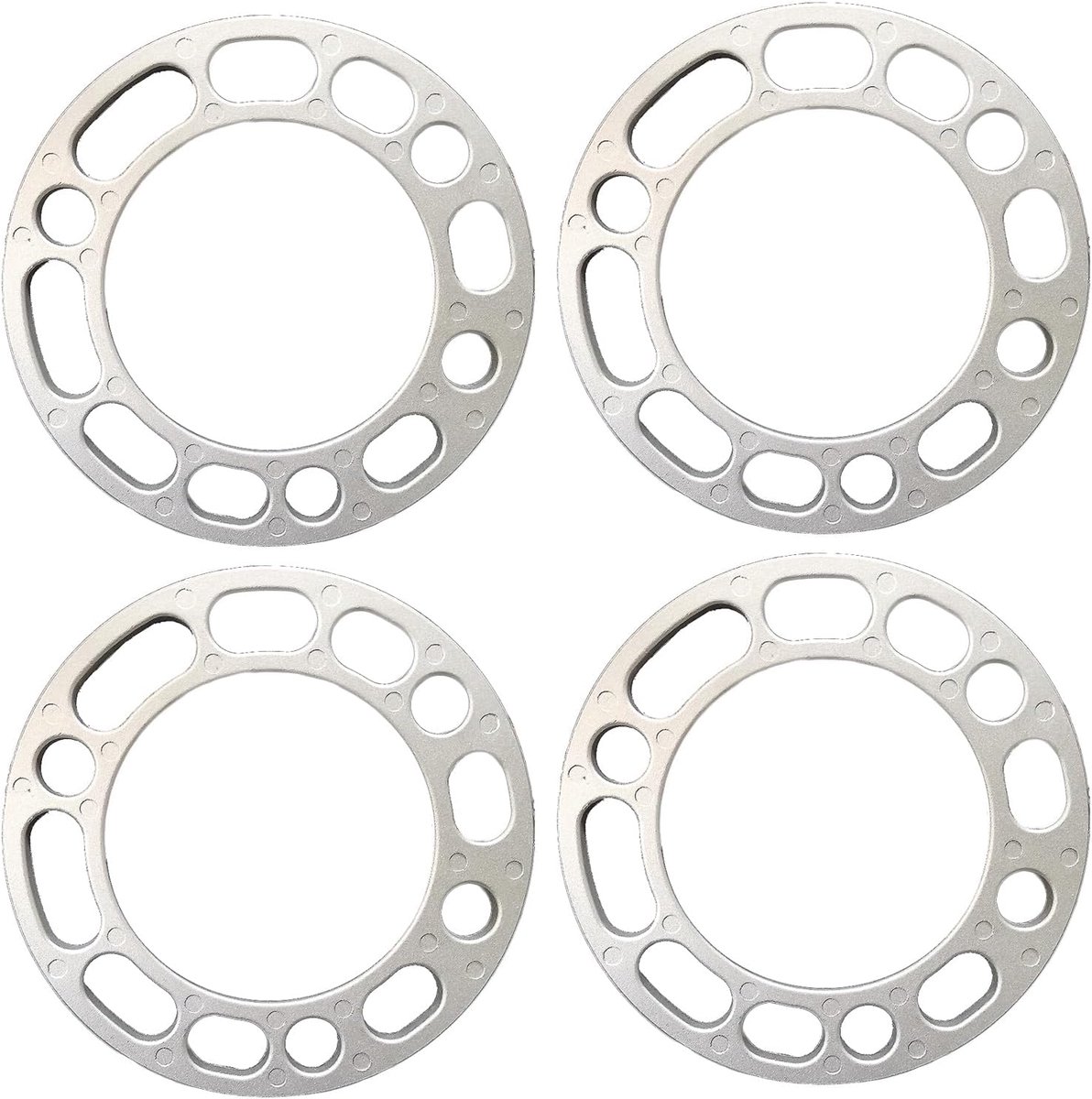 4 stuks autospoorverbreders, wiel-afstandsschijven met 6 gaten, universele wiel-afstandshouders, onderlegschijvenplaat, aluminiumlegering afstandsschijven (6 mm)