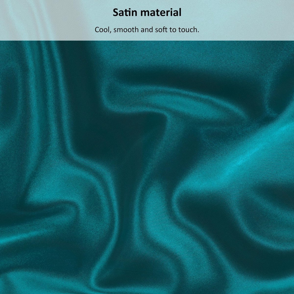 Omgoods - Satin Fitted Sheet - Luxe Polyester Matrasbedekking (Pauwblauw, 135x200x36 cm)