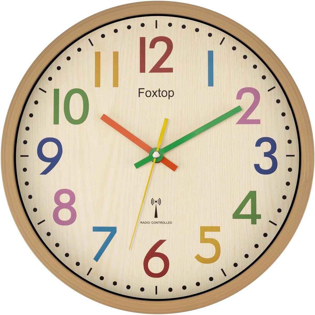 Omgoods - Stille Draadloze Wandklok voor Kinderen - 30 cm Kleurrijk Design