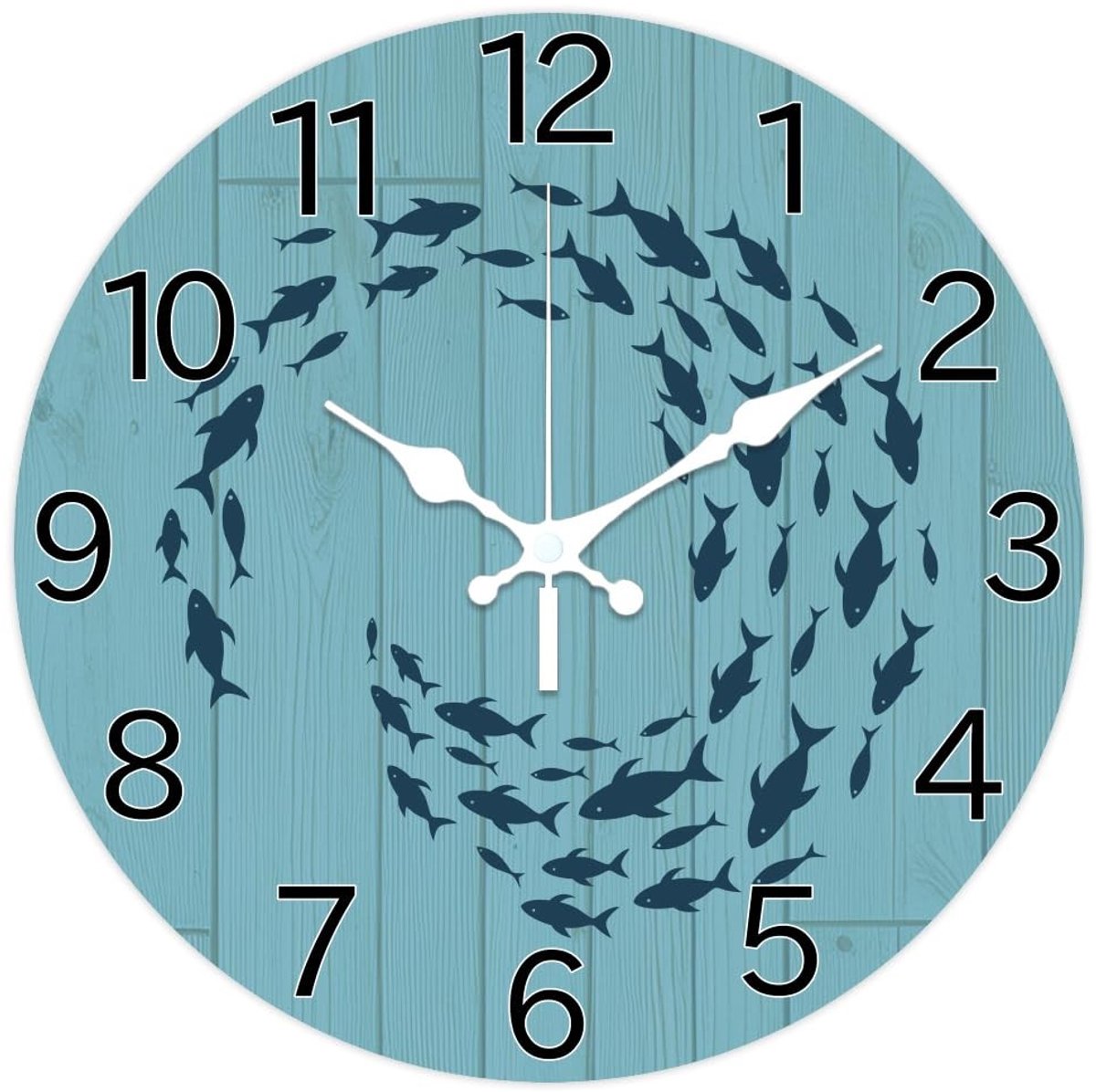 Omgoods - Wandklok met Cartoon Vispatroon 30 cm - Stil en Speels voor Elk Interieur