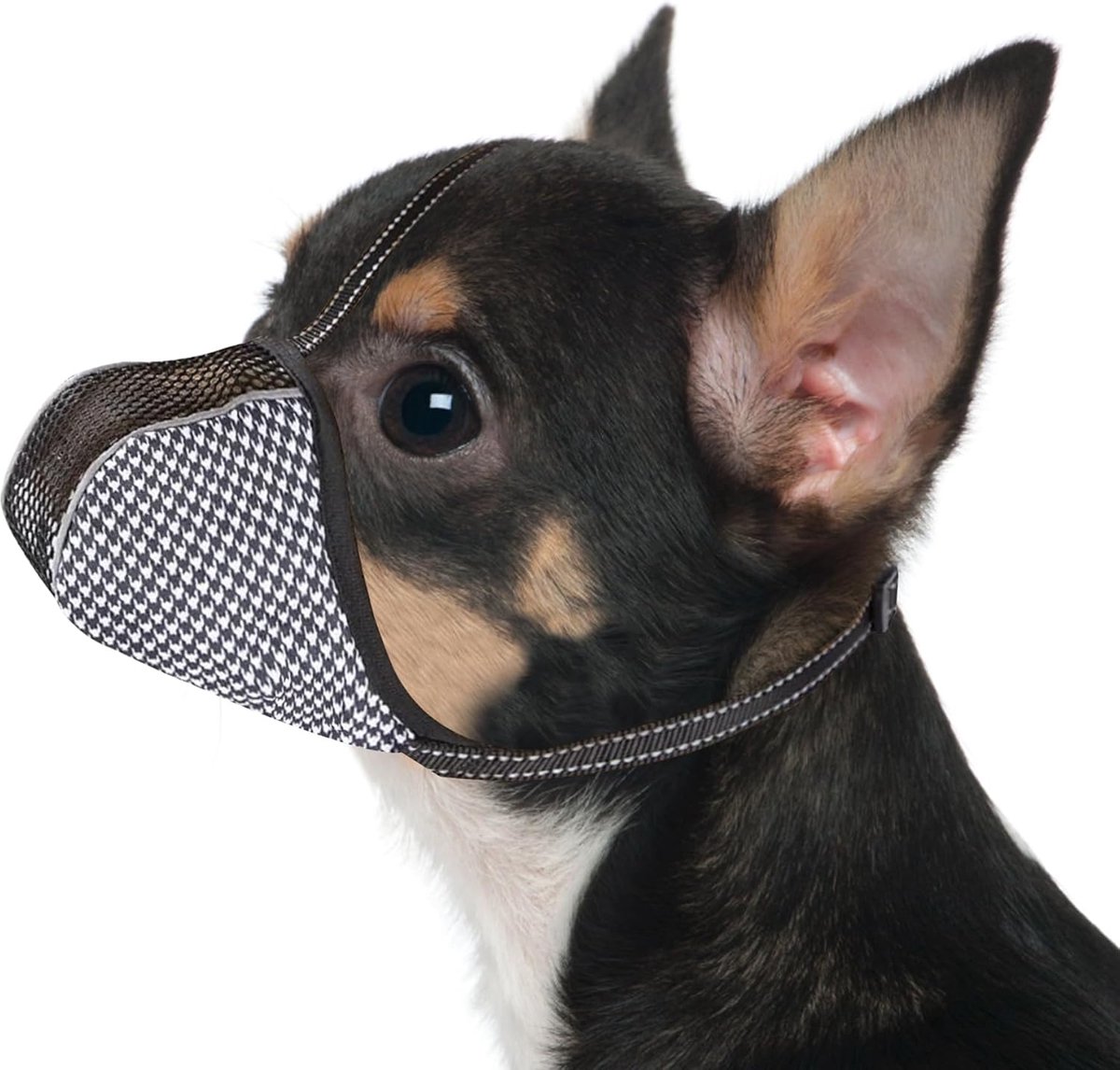 Hondenmuilkorf voor extra kleine honden Zachte Air Mesh Muilkorven Anti & Voorkomen Bijten Kauwen Blaffen Reflecterende Verstelbare Volledige Dekking Hond Mondbeschermer Cover voor Verzorging