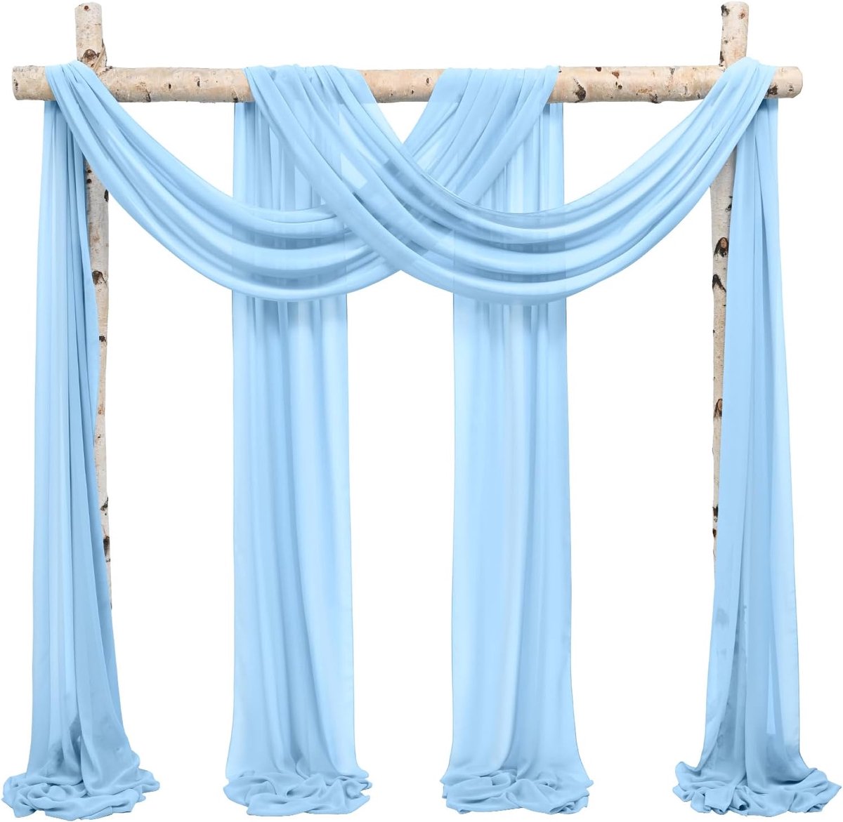 Panelen 73 x 610 cm Babyblauw Bruiloft Boog Gordijnen Pure Achtergrond Dekoraties Voor Ceremonie