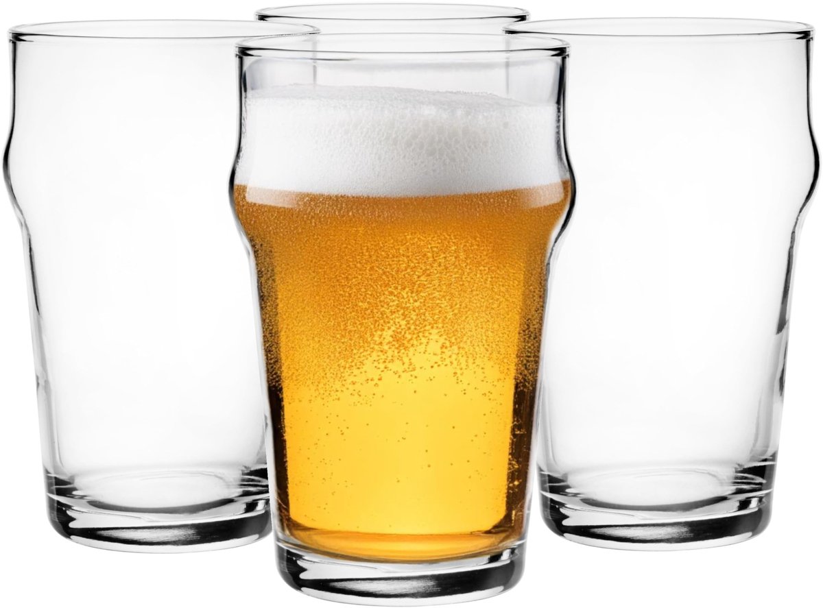 Omgoods - Set van 4 Bierglazen 300ml - Voor Lager en Stout - Vaatwasmachinebestendig