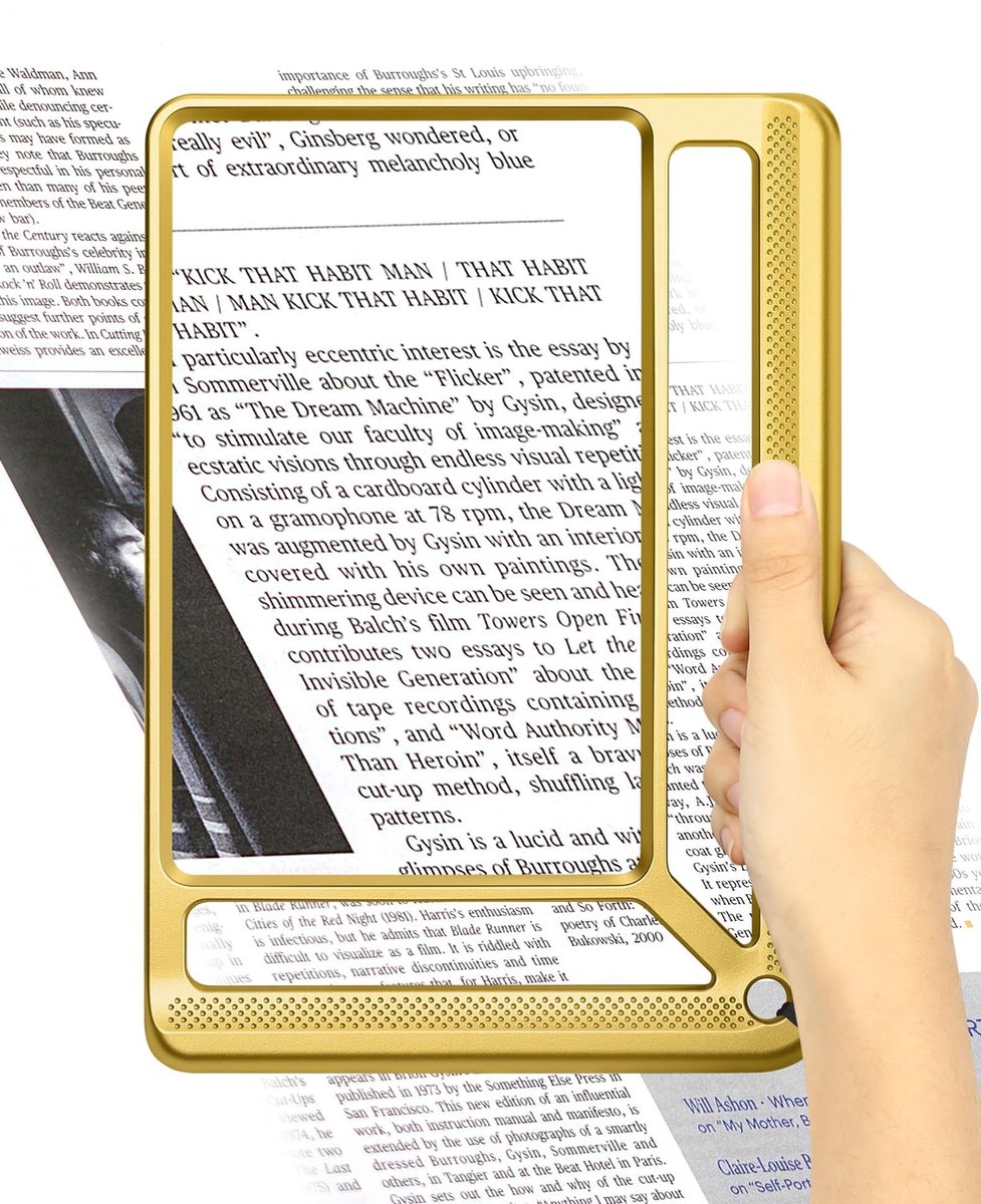 Omgoods - 4X Vergrootglas voor Lezen - Lichtgewicht Rectangular Handheld Vergrootglas