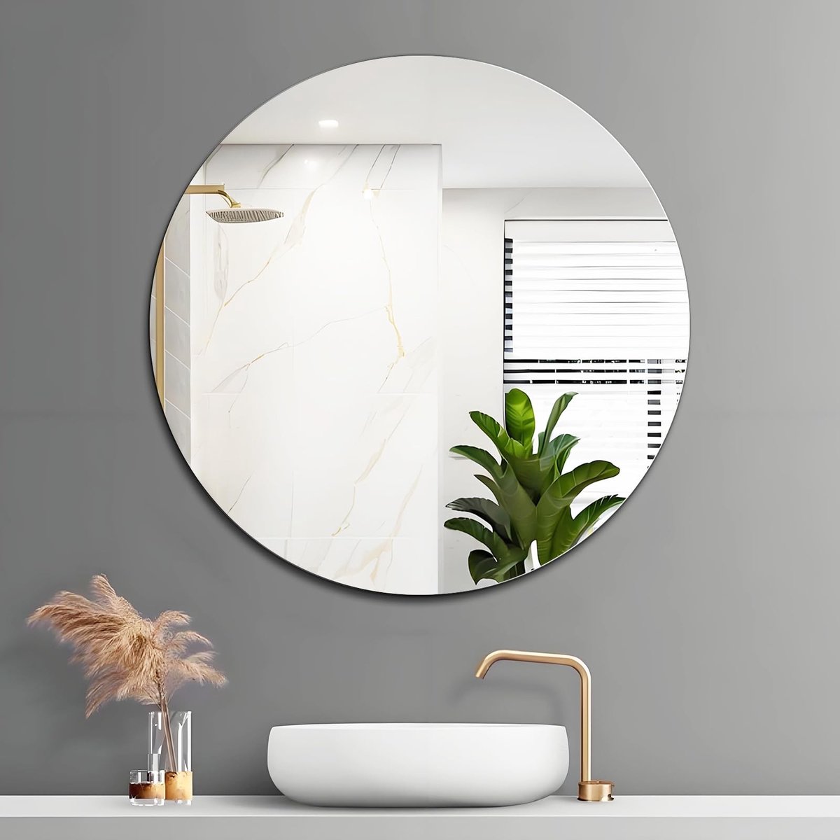 Omgoods - Rond Spiegel zonder Frame - Decoratieve Wandspiegel van 40 cm
