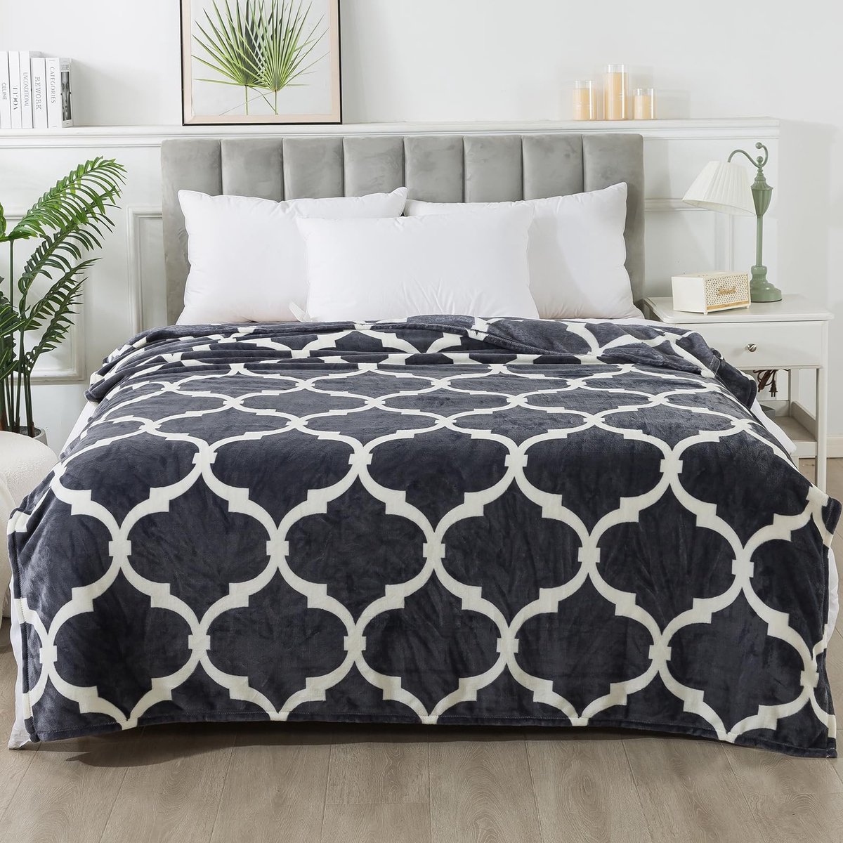 Omgoods - Dikke Fleece Plaid 230x270 cm - Zacht en Warm met Geometrisch Patroon