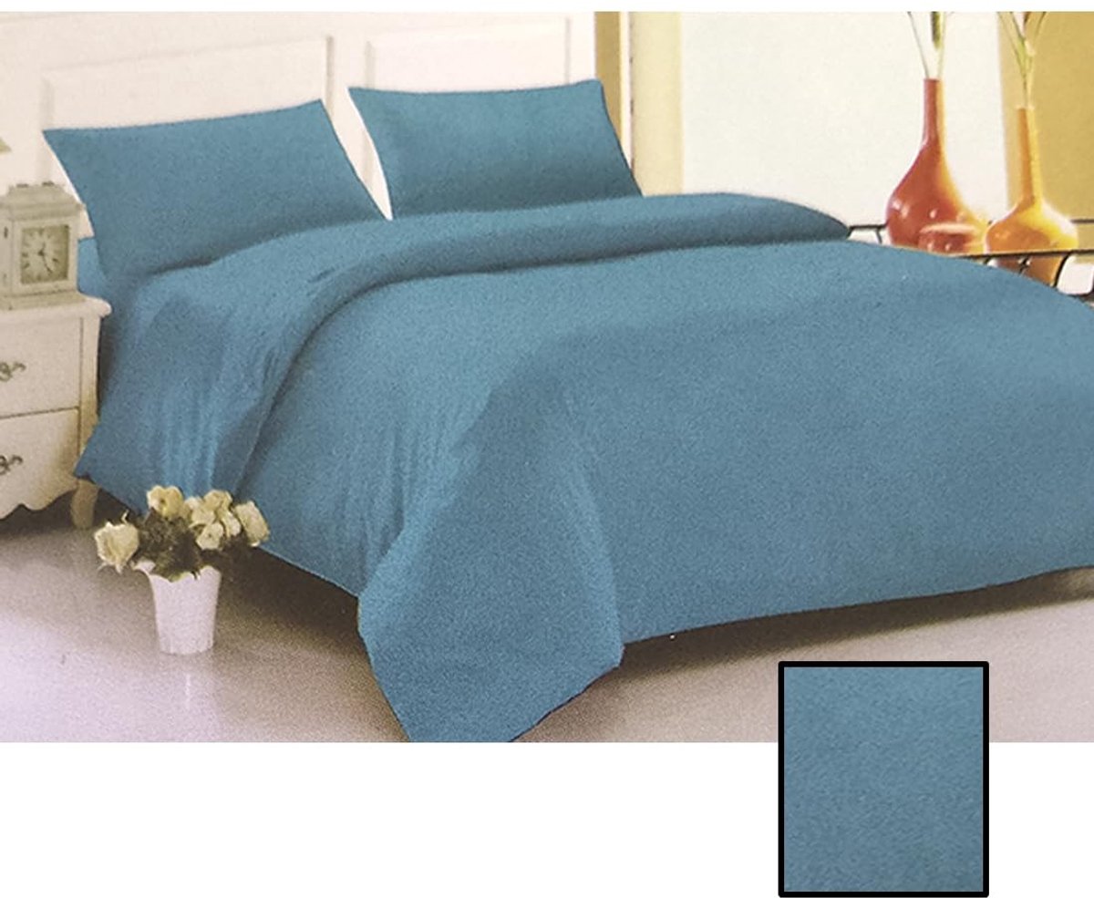 Omgoods - Luxe Beddenset 4-delig met Hoeslaken, Kussenslopen en Dekbedovertrek - Turquoise