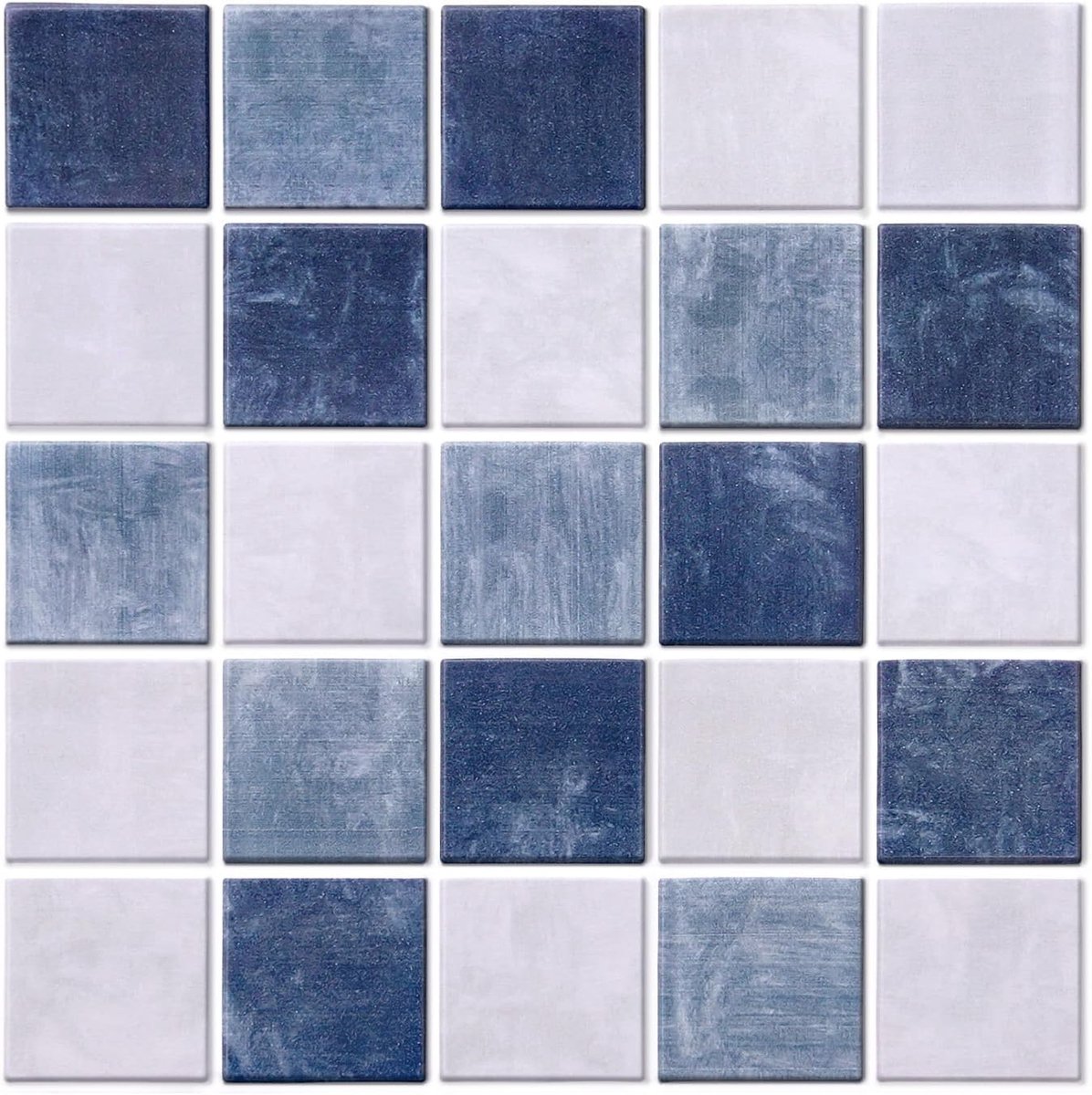 3D Zelfklevende Wandtegel, Mat Bluewhite, 10 Vellen 30,5 x 30,5 cm, 3D PVC Vierkant Tegels, Tegelstickers, Zelfklevende Achterwand Voor Keuken Badkamer, Waterdicht, Verwijderbaar