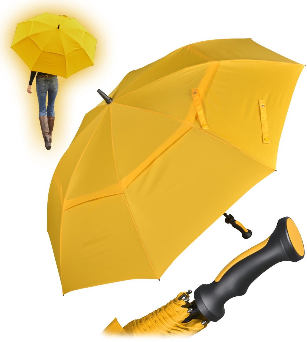 Omgoods - XXL Golfparaplu met Automatische Dubbele Dak