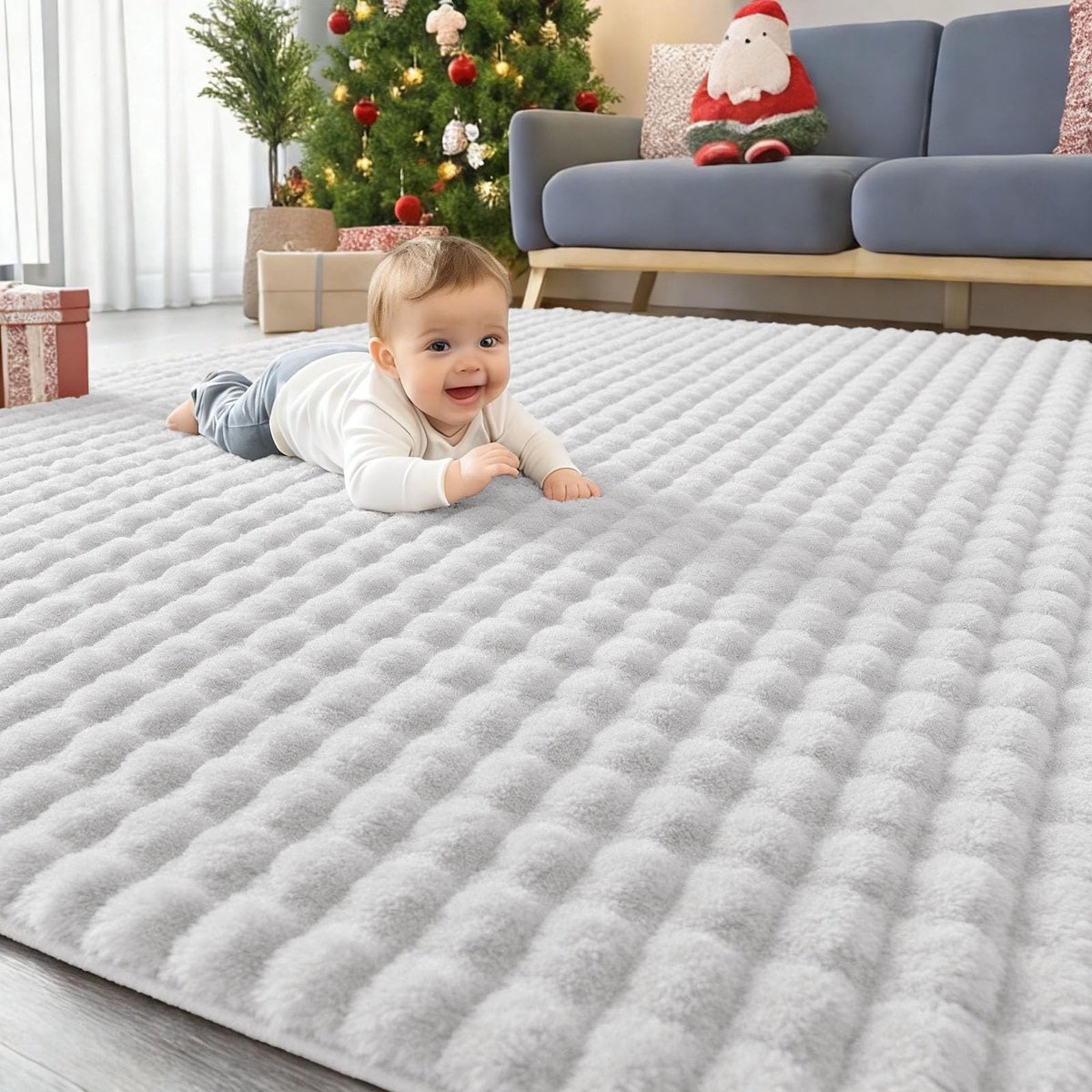 Omgoods - 3D Bubble Patroon Vloerkleed - 120 x 163 cm, Zacht en Antislip voor Woonkamer en Kinderkamer