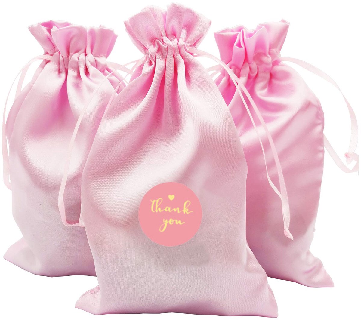 Omgoods - 30 Stuks Roze Koord Zakjes voor Sieraden en Geschenken, 12cmx20cm