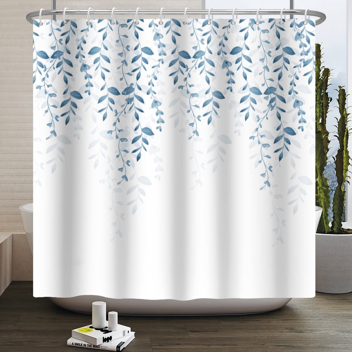 Omgoods - Waterdicht Eucalyptus Douchegordijn 180x180cm met Botanisch Ontwerp