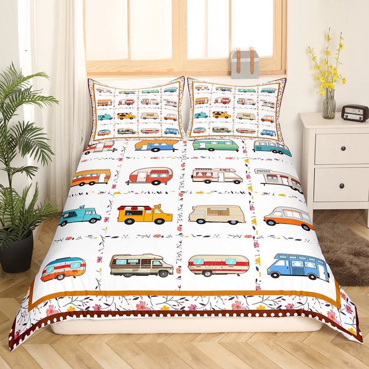 Omgoods - Camping Duvet Cover Set voor Kinderen met Kawaii Design