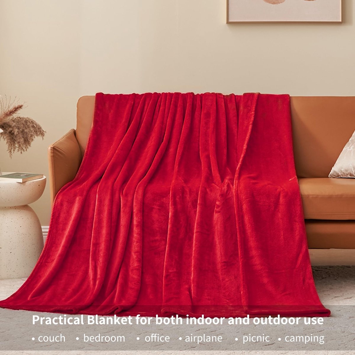 Omgoods - Knuffelbare Fleece Deken in Rood - 150 x 200 cm