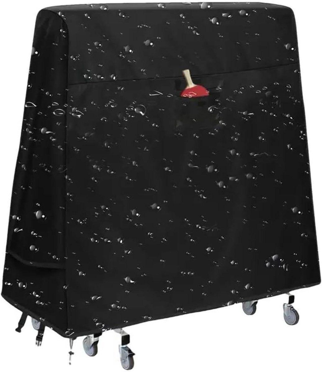 Tafeltennistafelhoes - Beschermhoes Tafeltennis - Tafel Beschermen - Waterdicht Oxford Doek - 166x72x173 cm - Zwart