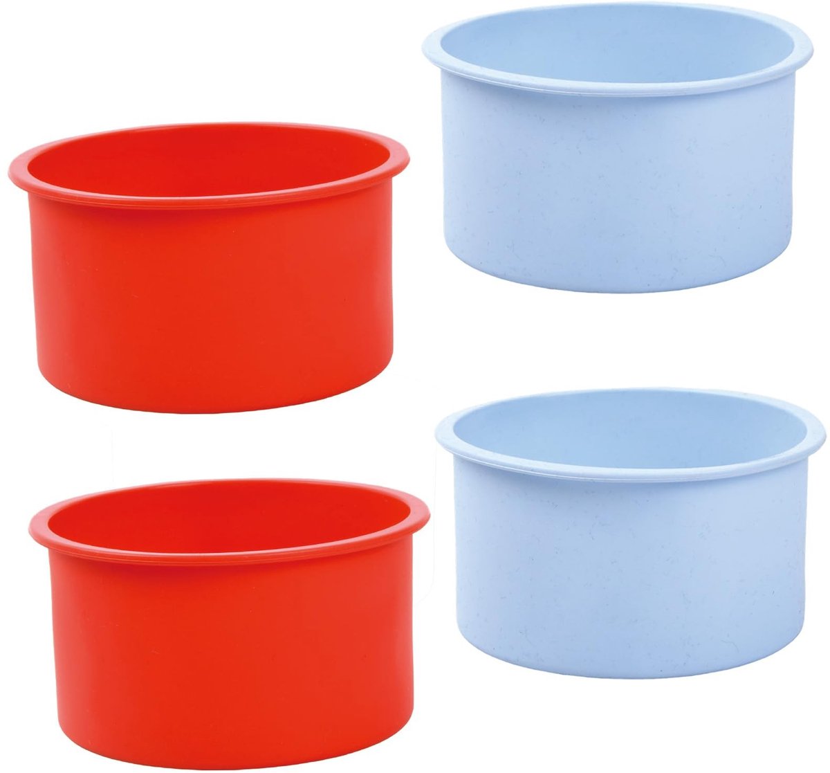 Omgoods - 4 Stuks Silicone Cakevormen - Ronde Bakvormen voor Cake en Brood