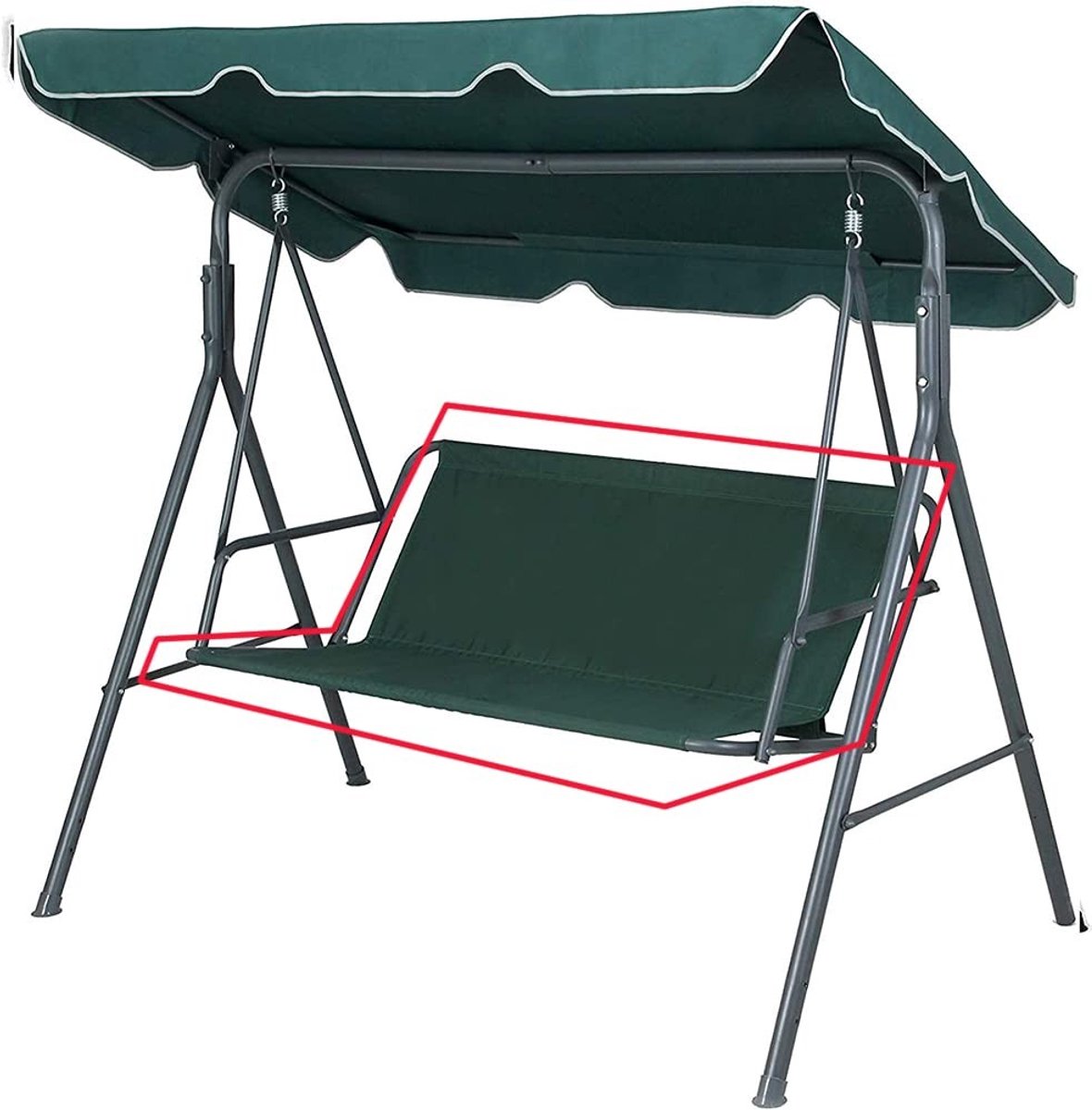 Omgoods - Swing Stoel Cover voor 2-3 Zits Tuinbank - Groene Beschermhoes voor Tuinmeubelen