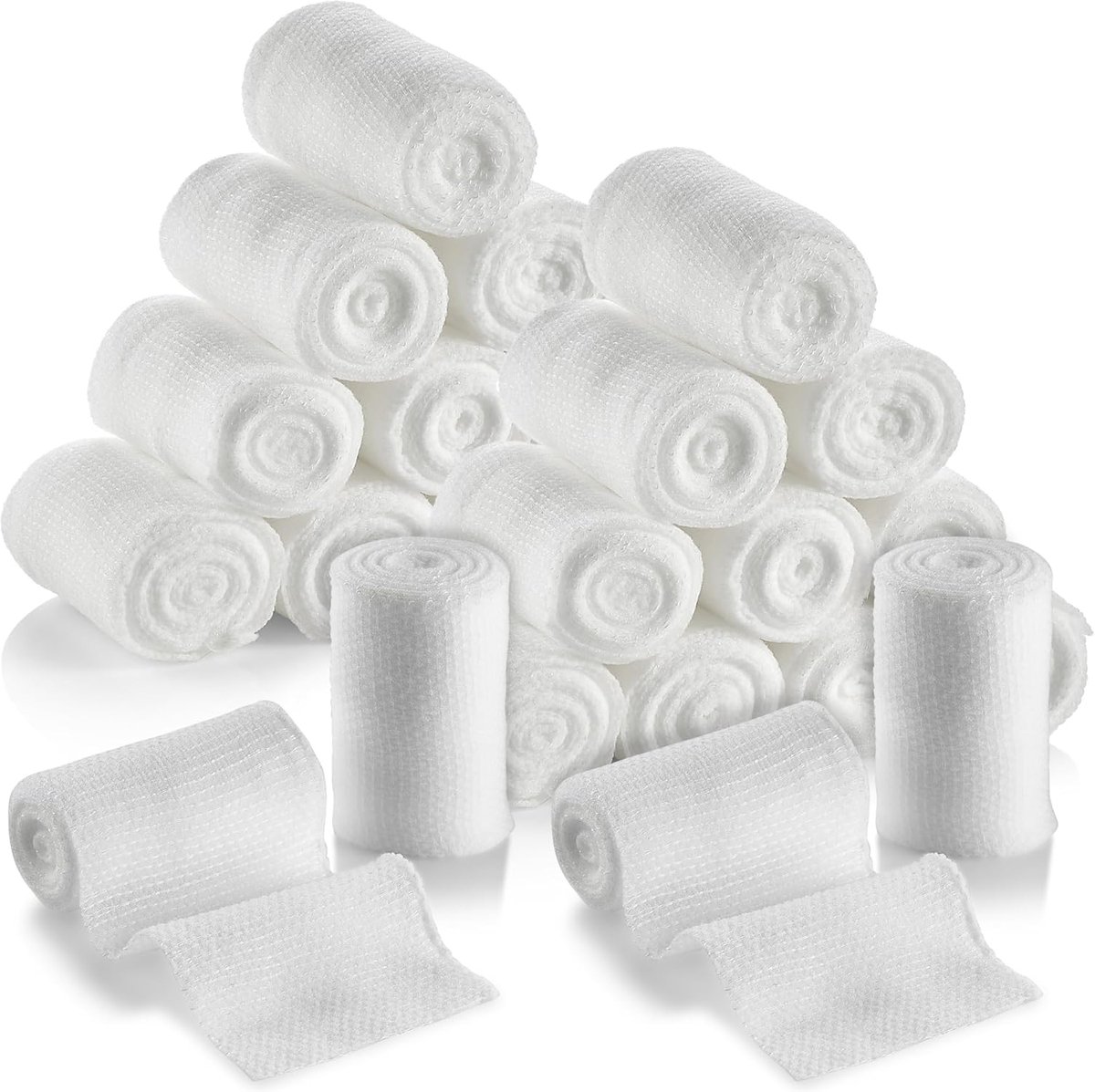 Gaasverband - Pak van 24, 2” x 4,1 meter per rol gaasverband van medische kwaliteit en rekbare verbandwikkeling voor het aankleden van alle soorten wonden en EHBO-kit van MEDca
