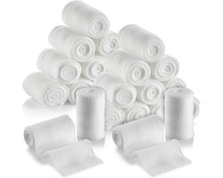 Gaasverband - Pak van 24, 2” x 4,1 meter per rol gaasverband van medische kwaliteit en rekbare verbandwikkeling voor het aankleden van alle soorten wonden en EHBO-kit van MEDca