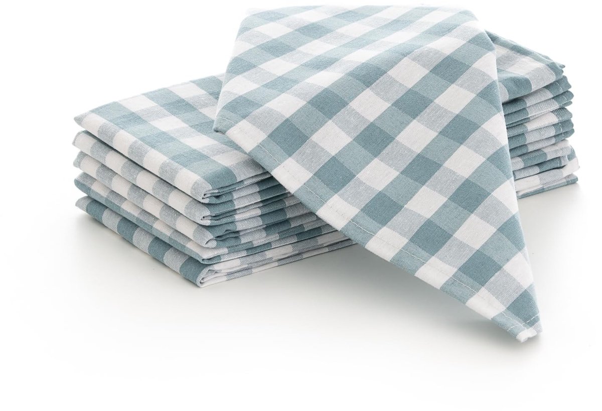 Omgoods - Vichy Stof Servetten - Set van 6 - 45x45 cm
