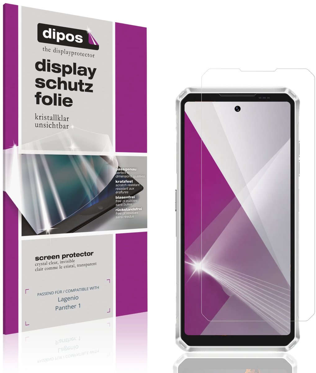 dipos – 4x Beschermfolie geschikt voor Lagenio Panther 1 | Krasbestendige & heldere Screenprotector Ultra-Thin